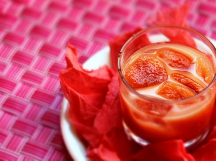 蘇鉄トマトジュース＋有機豆乳で作る♪ノンアルコールカクテル