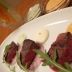 牛肉しっとりステーキ・パルテノ３色ディップ野菜スティック添え