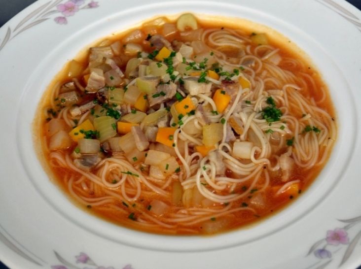 島原手延べそうめんを使ったフランス風野菜スープ