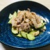 あぐー豚とキュウリのごま酢和え~お豆腐にのせて～
