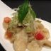 簡単手打ちパスタ  魚のカマと野菜の茎のペペロンチーノ