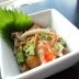 おつまみ！なめことオクラ納豆のネバネバ焼き蕎麦がき